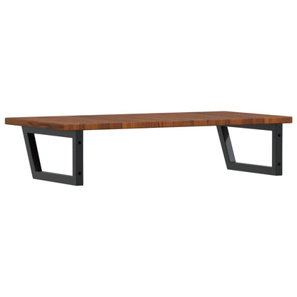 Basin Shelf Wall Mounted Steel and Solid Wood Oak