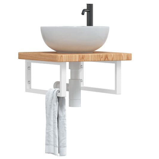 Basin Shelf | Light brown and white | Solid oak and steel | Medium