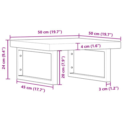Basin Shelf | Dark brown and white | Solid oak wood, Steel | Standard