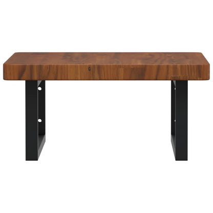 Basin Shelf Wall Mounted Steel and Solid Wood Oak