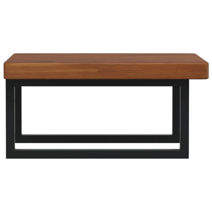 Basin Shelf Wall Mounted Steel and Solid Wood Oak