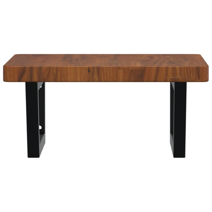 Basin Shelf Wall Mounted Steel and Solid Wood Oak