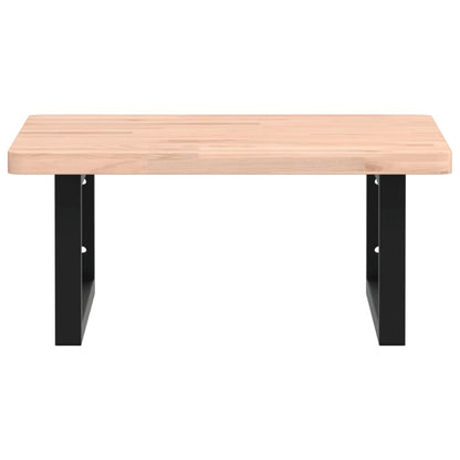 Basin Shelf Wall Mounted Steel and Solid Wood Beech