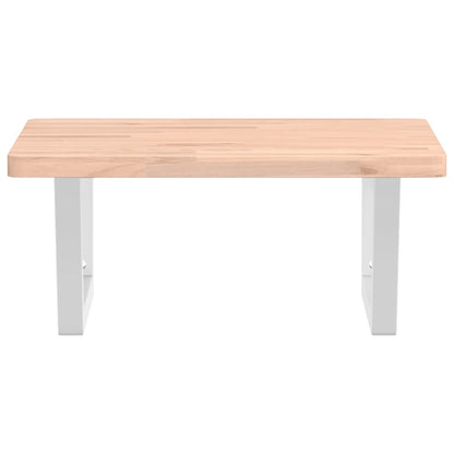 Basin Shelf Wall Mounted Steel and Solid Wood Beech