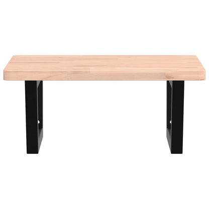 Basin Shelf Wall Mounted Steel and Solid Wood Beech