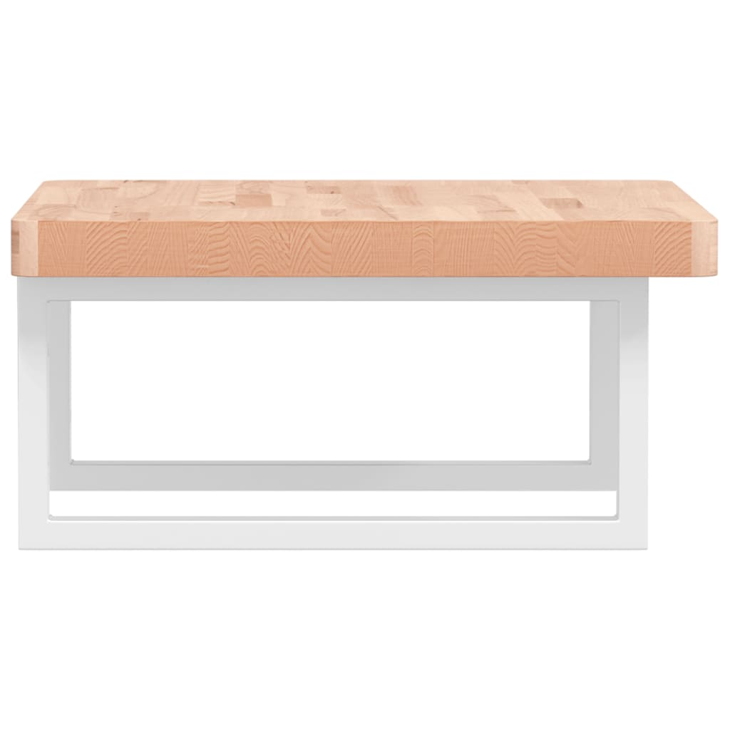 Basin Shelf Wall Mounted Steel and Solid Wood Beech