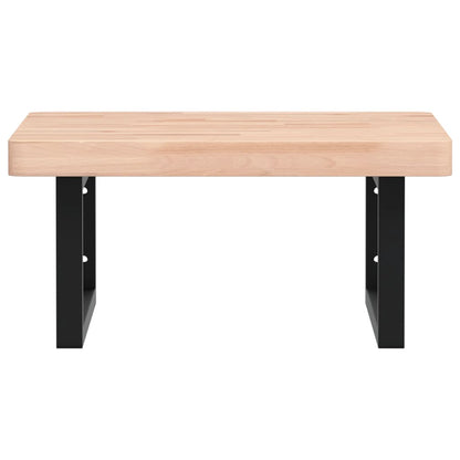Basin Shelf Wall Mounted Steel and Solid Wood Beech