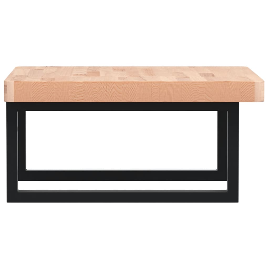 Basin Shelf Wall Mounted Steel and Solid Wood Beech