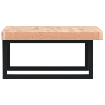 Basin Shelf Wall Mounted Steel and Solid Wood Beech