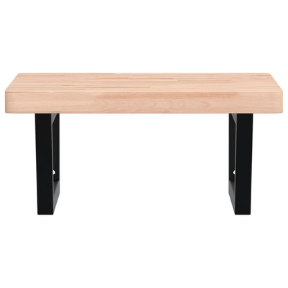 Basin Shelf Wall Mounted Steel and Solid Wood Beech
