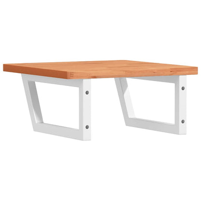 Basin Shelf Wall Mounted Steel and Solid Wood Beech
