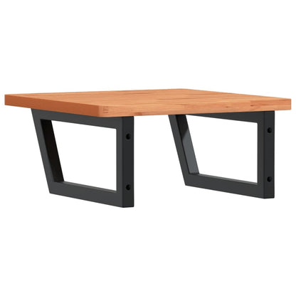 Basin Shelf Wall Mounted Steel and Solid Wood Beech