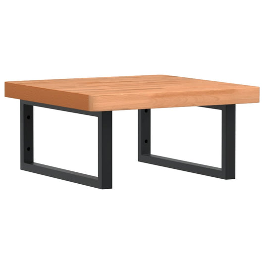 Basin Shelf Wall Mounted Steel and Solid Wood Beech