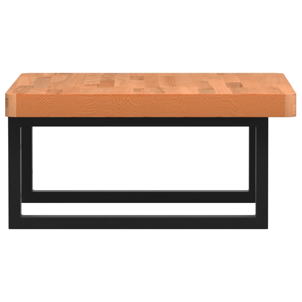 Basin Shelf Wall Mounted Steel and Solid Wood Beech