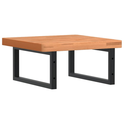 Basin Shelf Wall Mounted Steel and Solid Wood Beech