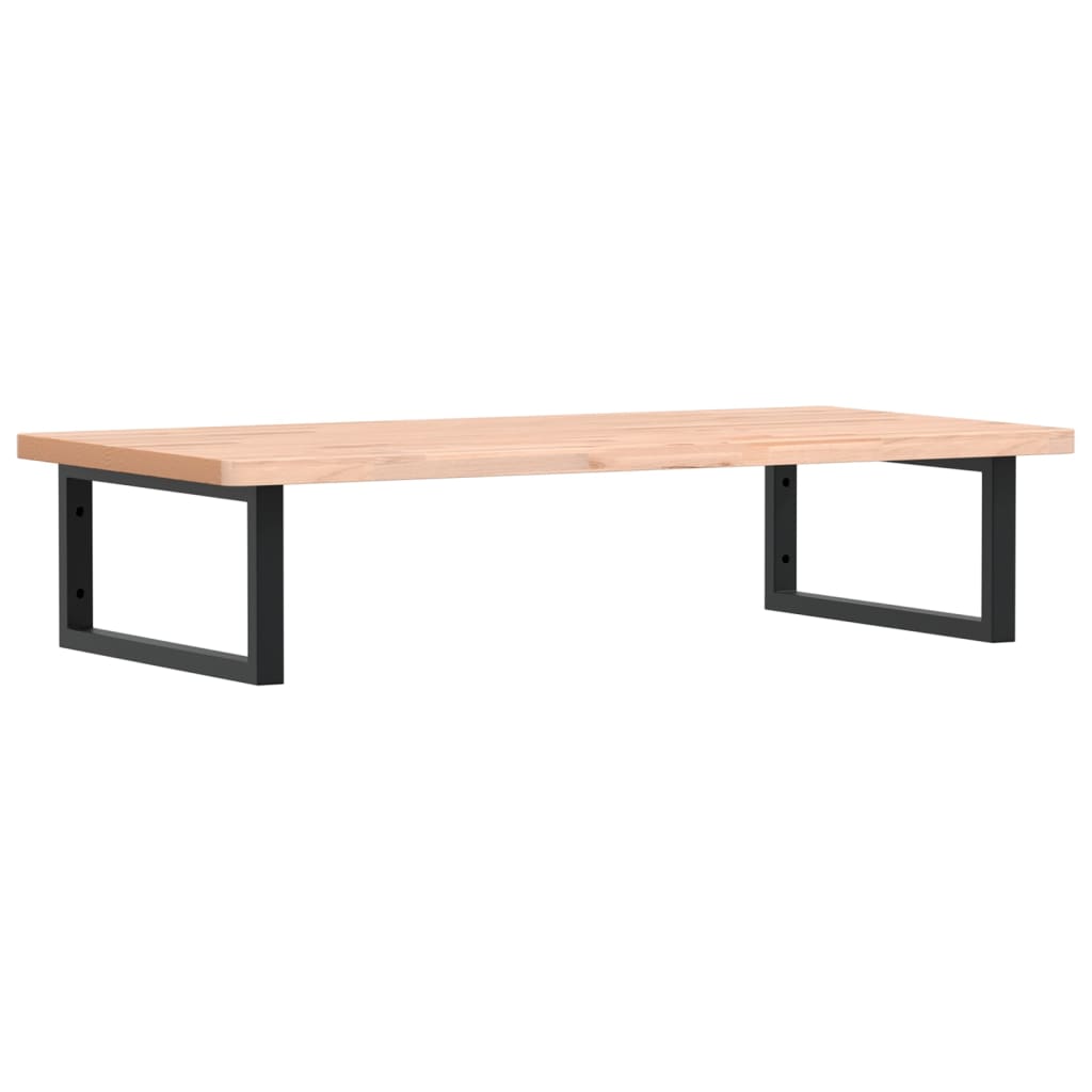 Basin Shelf Wall Mounted Steel and Solid Wood Beech