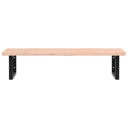 Basin Shelf Wall Mounted Steel and Solid Wood Beech