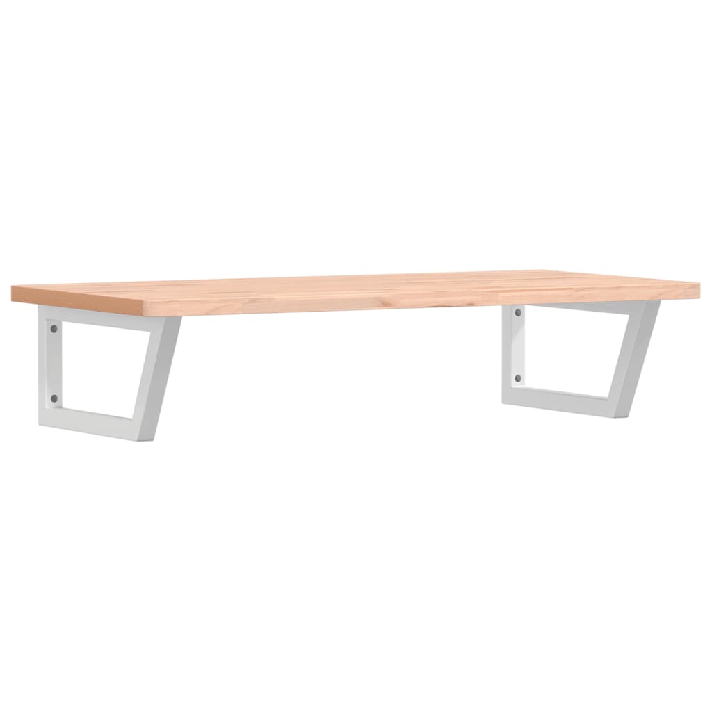 Basin Shelf Wall Mounted Steel and Solid Wood Beech