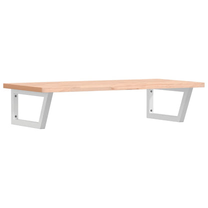 Basin Shelf Wall Mounted Steel and Solid Wood Beech