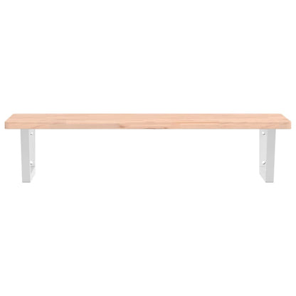 Basin Shelf Wall Mounted Steel and Solid Wood Beech
