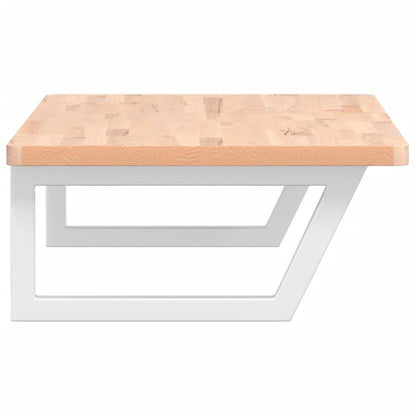 Basin Shelf Wall Mounted Steel and Solid Wood Beech