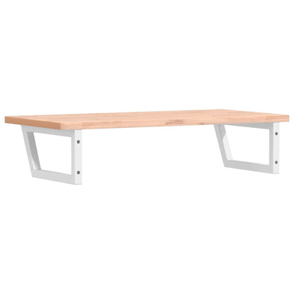 Basin Shelf Wall Mounted Steel and Solid Wood Beech