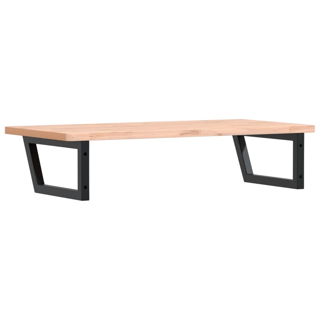 Basin Shelf Wall Mounted Steel and Solid Wood Beech