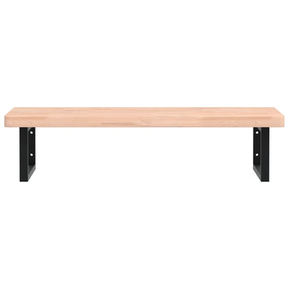 Basin Shelf Wall Mounted Steel and Solid Wood Beech