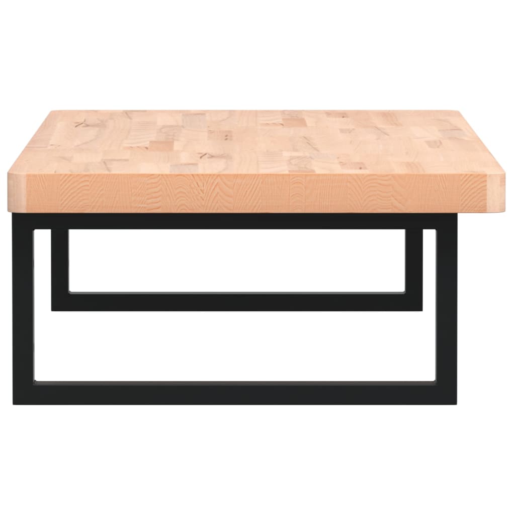 Basin Shelf Wall Mounted Steel and Solid Wood Beech
