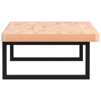 Basin Shelf Wall Mounted Steel and Solid Wood Beech