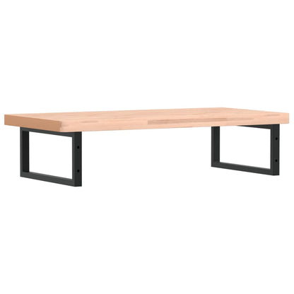 Basin Shelf Wall Mounted Steel and Solid Wood Beech