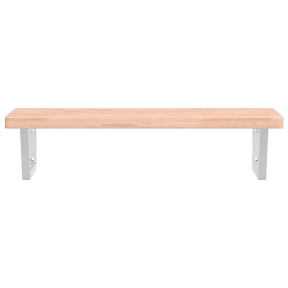 Basin Shelf Wall Mounted Steel and Solid Wood Beech
