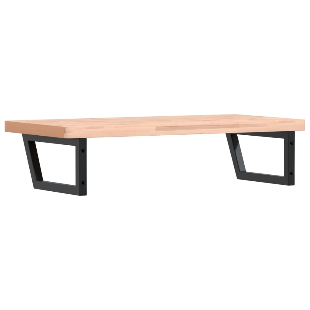 Basin Shelf Wall Mounted Steel and Solid Wood Beech