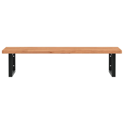 Basin Shelf Wall Mounted Steel and Solid Wood Beech