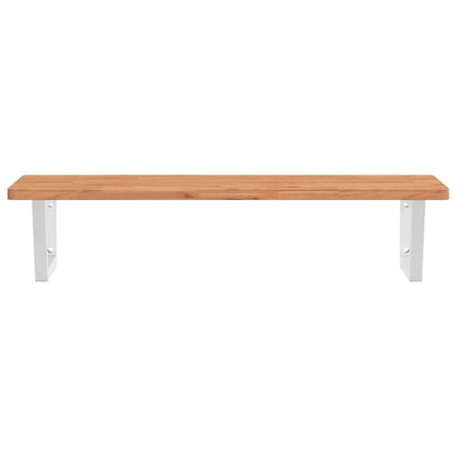 Basin Shelf Wall Mounted Steel and Solid Wood Beech