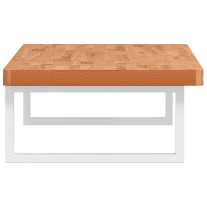 Basin Shelf Wall Mounted Steel and Solid Wood Beech