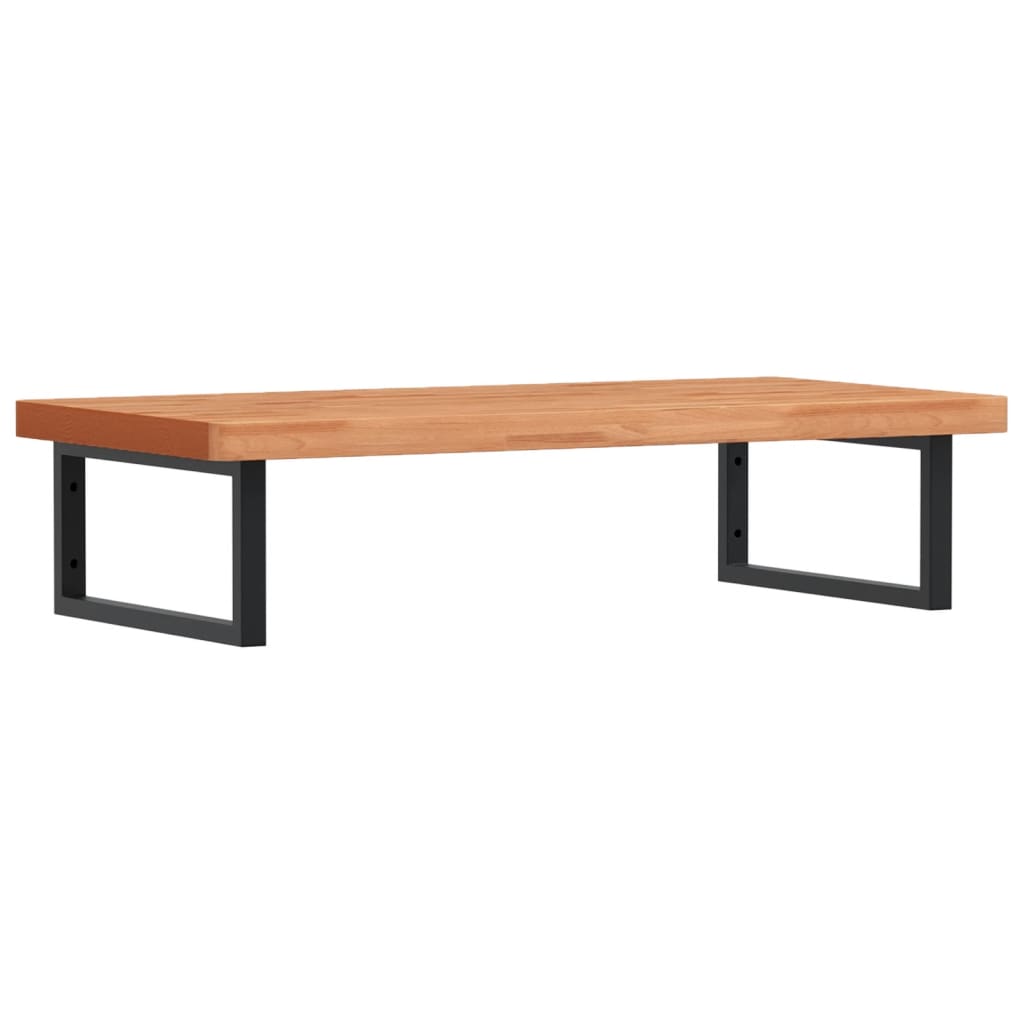 Basin Shelf Wall Mounted Steel and Solid Wood Beech