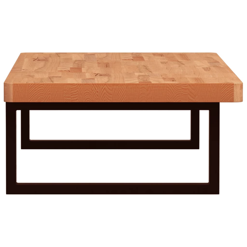 Basin Shelf Wall Mounted Steel and Solid Wood Beech