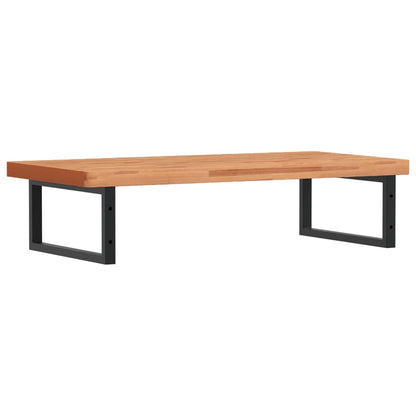 Basin Shelf Wall Mounted Steel and Solid Wood Beech
