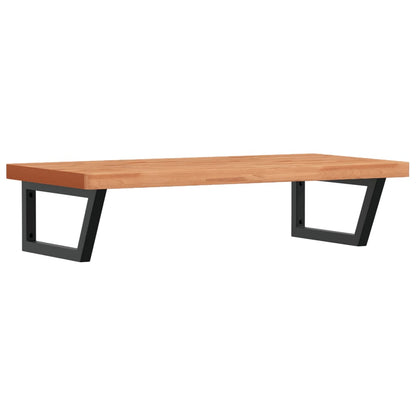 Basin Shelf Wall Mounted Steel and Solid Wood Beech