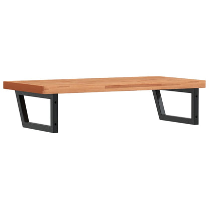 Basin Shelf Wall Mounted Steel and Solid Wood Beech