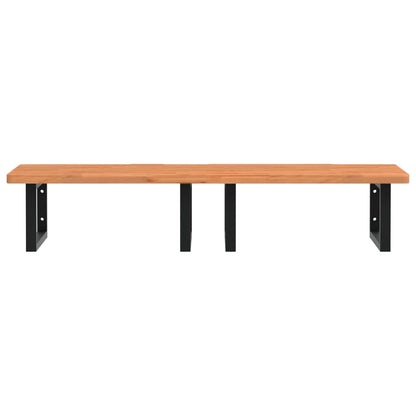 Basin Shelf Wall Mounted Steel and Solid Wood Beech