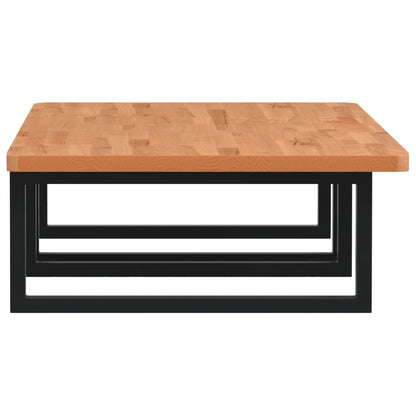 Basin Shelf Wall Mounted Steel and Solid Wood Beech
