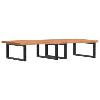 Basin Shelf Wall Mounted Steel and Solid Wood Beech