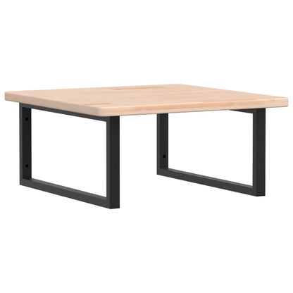 Basin Shelf Wall Mounted Steel and Solid Wood Oak