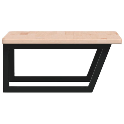 Basin Shelf Wall Mounted Steel and Solid Wood Oak