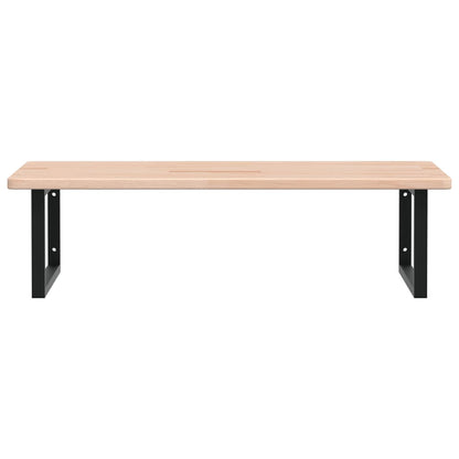 Basin Shelf Wall Mounted Steel and Solid Wood Oak