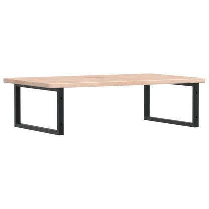 Basin Shelf Wall Mounted Steel and Solid Wood Oak