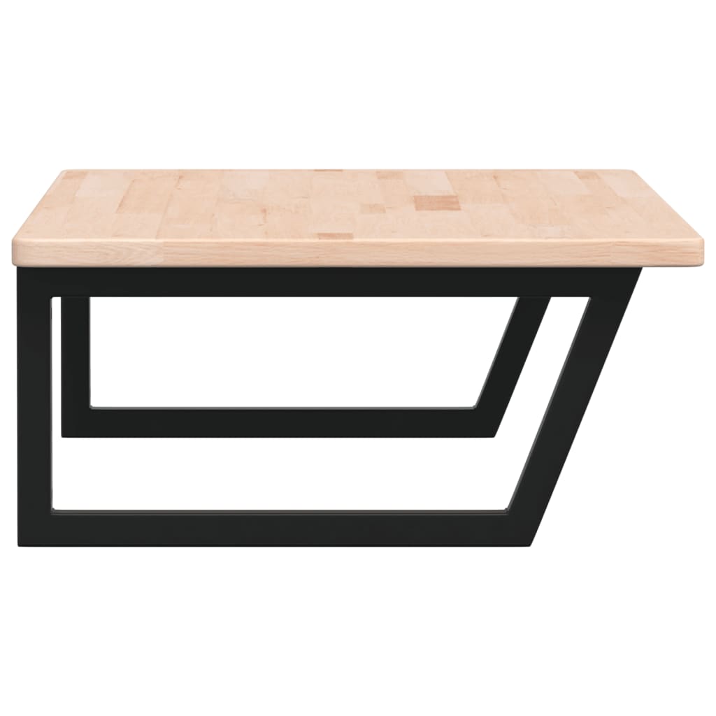 Basin Shelf Wall Mounted Steel and Solid Wood Oak