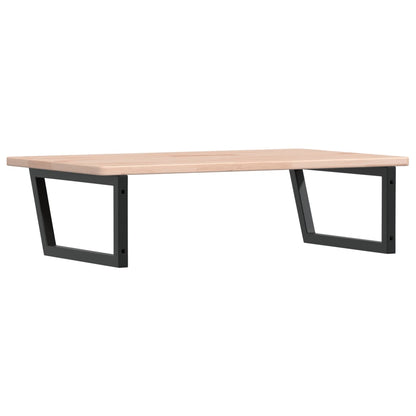 Basin Shelf Wall Mounted Steel and Solid Wood Oak